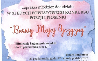 XI edycja Powiatowego Konkursu Poezji i Piosenki  „BARWY MOJEJ OJCZYZNY”