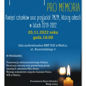 Spotkanie poetycko- muzyczne PRO – MEMORIA