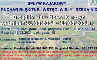 Spływ kajakowy o "Puchar Białej Wstęgi Wisły" rzeką Nidą