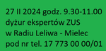 Dyżur ekspertów ZUS w Radiu Leliwa