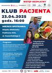 Wydarzenie pn. "Klub Pacjenta" 23 kwietnia br. o godz. 16:00 w Miejskiej Bibliotece Publicznej w Mielcu
