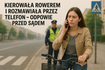 Kierowała rowerem i rozmawiała przez telefon - odpowie przed Sądem